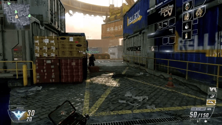An unknown map based around shipping containers in Black Ops II.